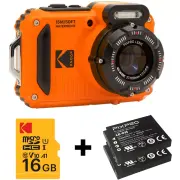 Appareil photo compact étanche KODAK WPZ ORG + BATT + MICROSD 16 G Appareil photo compact étanche KODAK WPZ ORG + BATT + MICROSD 16 G