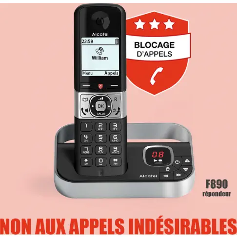 Téléphone sans fil ALCATEL F890VOICEDUONOIR - 4