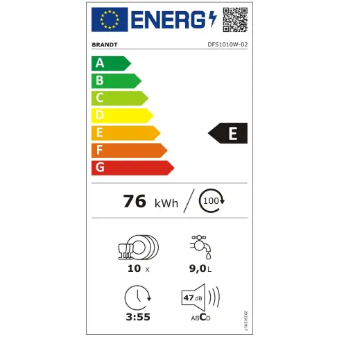 Lave-vaisselle 45 cm BRANDT DFS 1010 W - 4