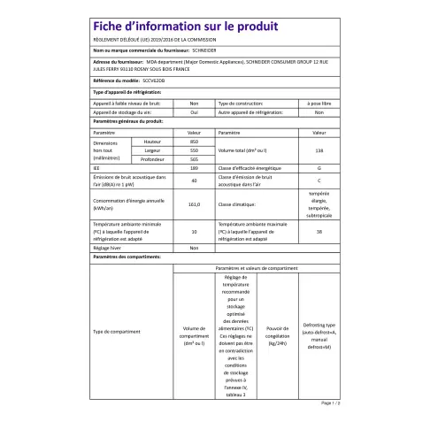 Cave a vin SCHNEIDER PEM SCCV 62 DB - 2