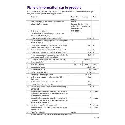 Tv mode hôtel 43'' PHILIPS 43HFL5114/12 - 2