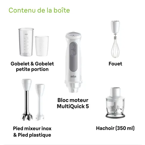 Mixeur plongeant BRAUN MQ50220M - 4