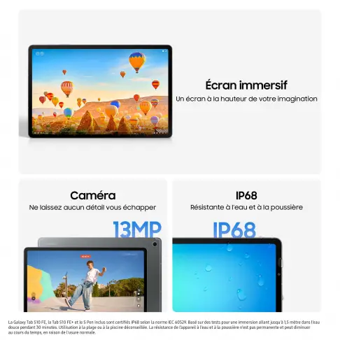 SAMSUNG Galaxy Tab S10 FE - Bleu 128 Go - SM-X520NLBREUB - 14
