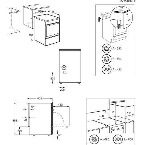 Cuisinière vitrocéramique ELECTROLUX LKR664177W - 3 Cuisinière vitrocéramique ELECTROLUX LKR664177W - 3