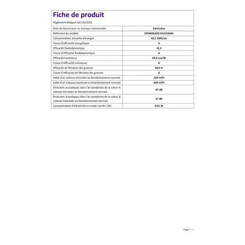 Hotte décorative ELECTROLUX EFF 90462 OX - 2 Hotte décorative ELECTROLUX EFF 90462 OX - 2