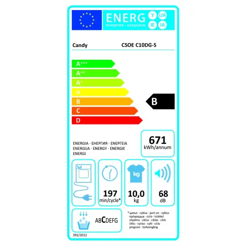 Sèche-linge frontal CANDY CSOEC10DG-S - 9