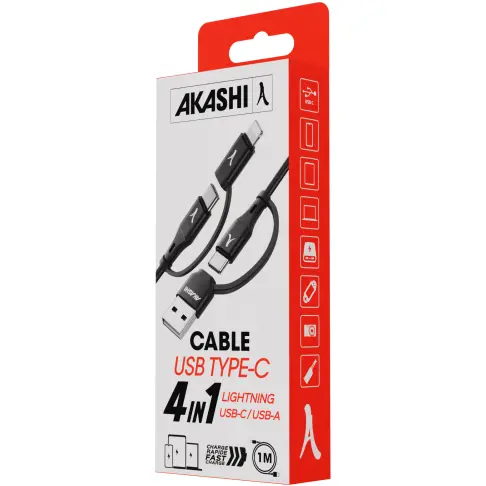 Connectique data AKASHI ALTCAB4N1TA - 4