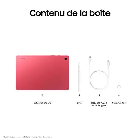 SAMSUNG Galaxy Tab S10 Lite Wifi Corail - 256Go - 8 SAMSUNG Galaxy Tab S10 Lite Wifi Corail - 256Go - 8