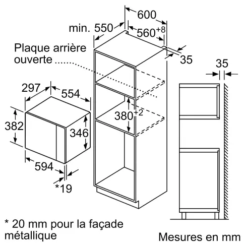 Micro-ondes encastrable monofonction BOSCH BFL523MW1F - 4 Micro-ondes encastrable monofonction BOSCH BFL523MW1F - 4