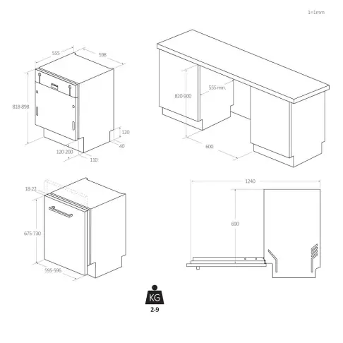 Lave-vaisselle tout intégré 60 cm CANDY CIP3E7LOW - 2 Lave-vaisselle tout intégré 60 cm CANDY CIP3E7LOW - 2