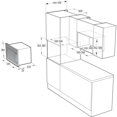 Micro-ondes encastrable gril HISENSE BIM320G11X - 13