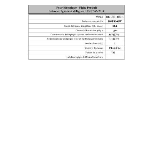 Four pyrolyse DE DIETRICH DOP8360W - 2