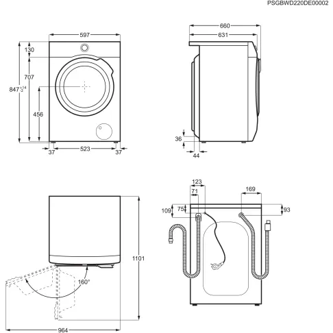 Lave-linge séchant AEG LWR73A166NV - 7