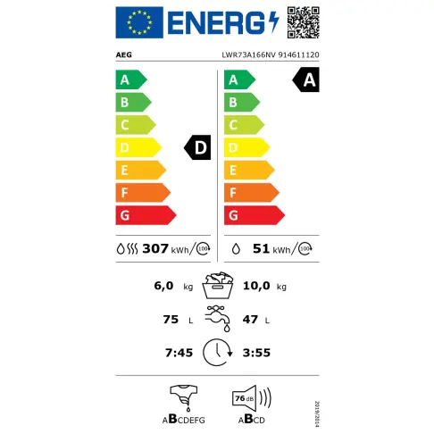 Lave-linge séchant AEG LWR73A166NV - 9