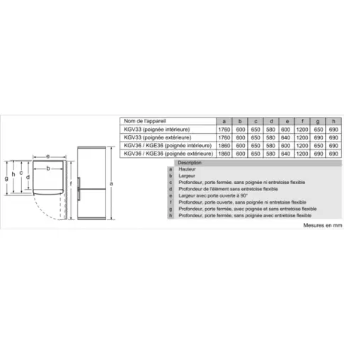 Réfrigérateur combiné inversé BOSCH KGV 33 VLEAS - 4