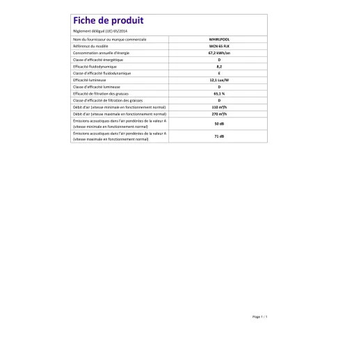 Hotte visière WHIRLPOOL WCN65FLX - 2 Hotte visière WHIRLPOOL WCN65FLX - 2