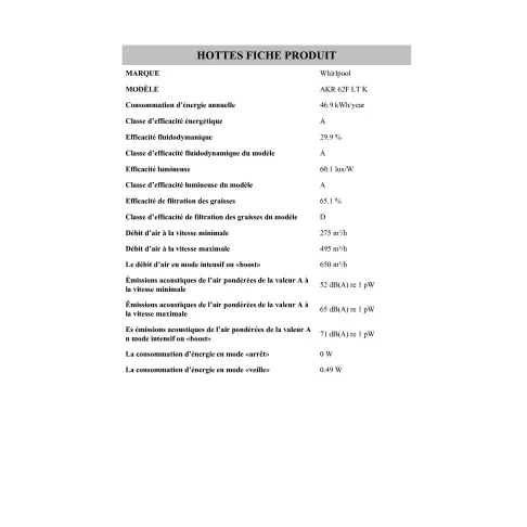 Hotte décorative WHIRLPOOL AKR62FLTK - 2