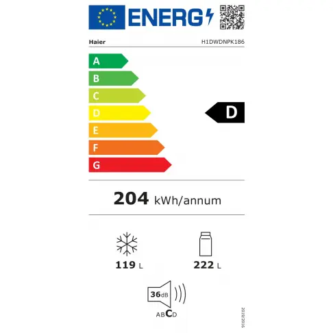 Réfrigérateur combiné inversé HAIER H1DWDNPK186 - 9