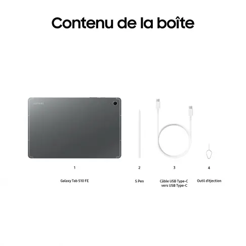 SAMSUNG Galaxy Tab S10 FE 5G Wi-Fi Gris - 128 Go - 11