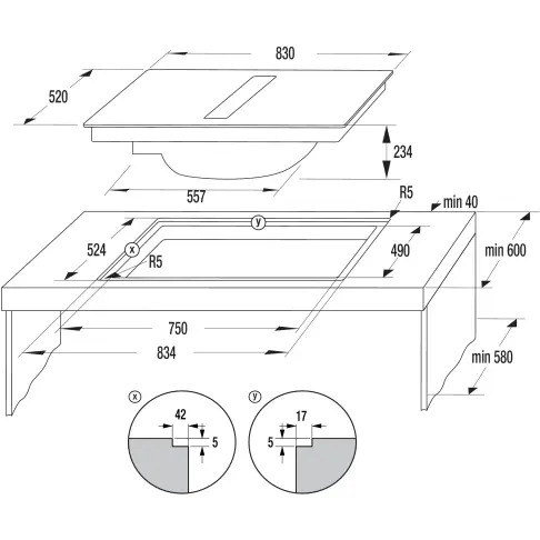 Plaque aspirante induction HISENSE HEH8443BSCWF1 - 9
