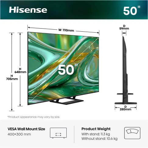 Tv led 50'' HISENSE 50E8S - 2