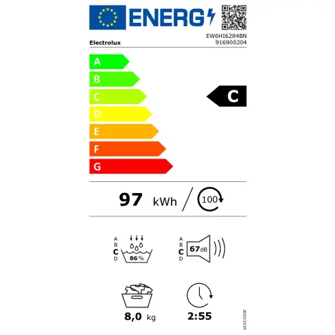 Sèche-linge frontal ELECTROLUX EW6HI6284BN - 9 Sèche-linge frontal ELECTROLUX EW6HI6284BN - 9