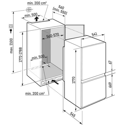 Réfrigérateur combiné intégré LIEBHERR ICSE1783-2 - 4