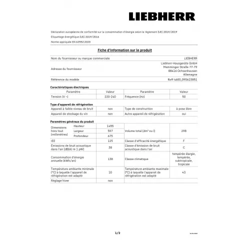 Réfrigérateur 1 porte LIEBHERR RSFF4600-20 - 2