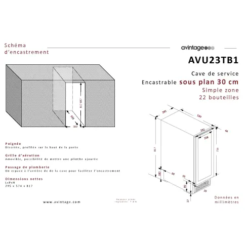 Cave à vin intégrée AVINTAGE AVU23TB1 - 9 Cave à vin intégrée AVINTAGE AVU23TB1 - 9