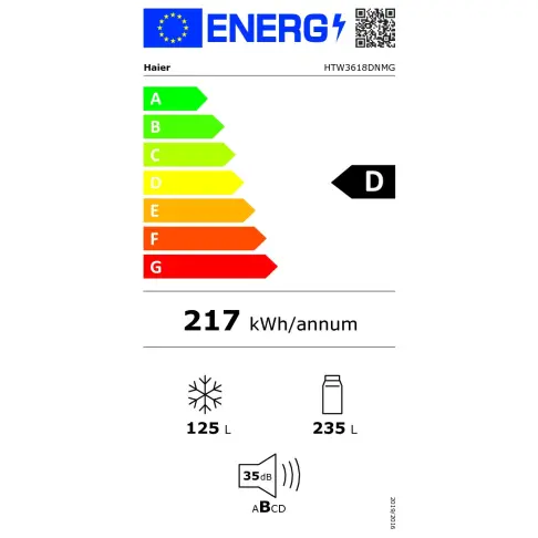 Réfrigérateur combiné inversé HAIER HTW3618DNMG - 8