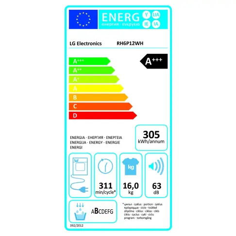 Sèche-linge frontal LG RH6P12WH - 13