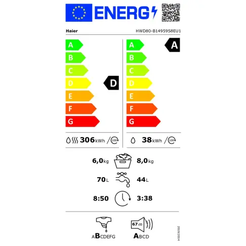 Lave-linge séchant HAIER HWD80-B14959S8FR - 9