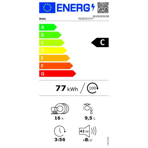 Lave-vaisselle tout intégré 60 cm BEKO BDIN285D0B - 2