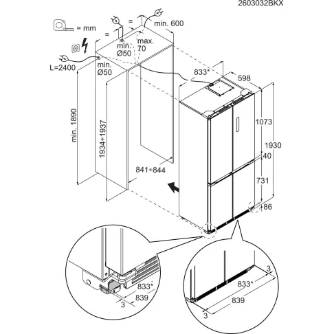 Réfrigérateur encastrable multi-portes AEG ORM9M491EG - 14