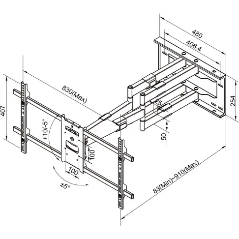 Support mural MULTIBRACKETS KC-MB-SDB 6546 - 11