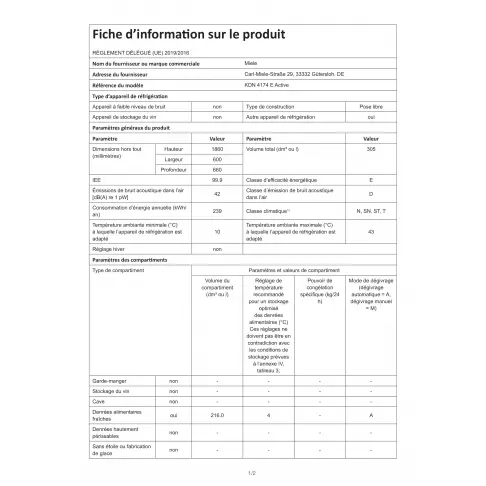 Réfrigérateur combiné inversé MIELE KDN4174EELACTIVE - 3