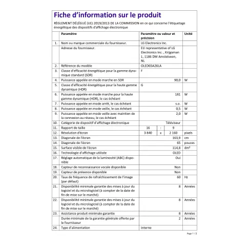 Tv oled 65 pouces LG OLED65A2 - 9