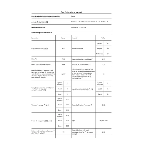 Lave-linge top FAURE FWQ6412D - 2