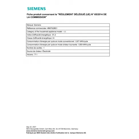 Four pyrolyse SIEMENS HB675GBS1 - 2