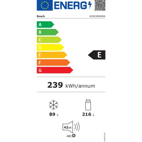 Réfrigérateur combiné inversé BOSCH KGN36NWEA - 9