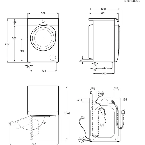 Lave-linge frontal AEG LFR7A104DSV - 6
