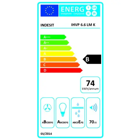 Hotte décorative INDESIT IHVP 6.6 LMK - 2 Hotte décorative INDESIT IHVP 6.6 LMK - 2