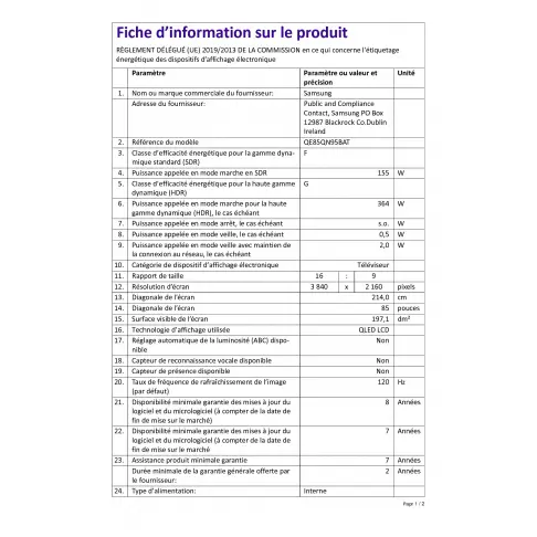 Télé led 85 pouces SAMSUNG QE85QN95B - 12