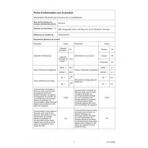 Lave-linge séchant SIEMENS WD4HU501FF - 7