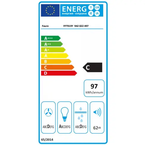 Hotte décorative murale FAURE FFT919Y - 8