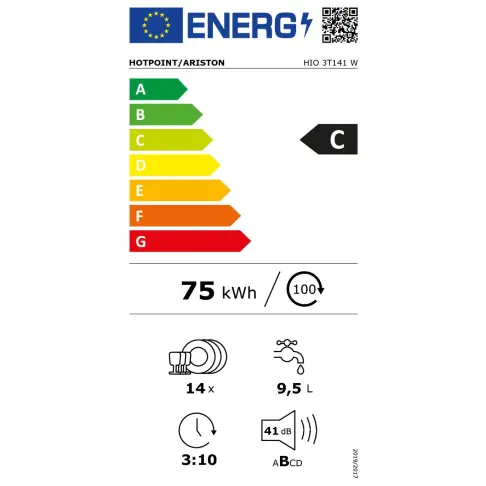 Lave-vaisselle tout intégré 60 cm HOTPOINT-ARISTON HIO3T141W - 4