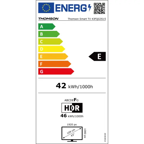 Tv led 43'' THOMSON 43FQG3S15 - 15
