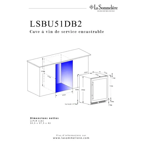 Cave à vin intégrée LA SOMMELIERE LSBU51DB2 - 2
