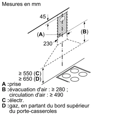 Hotte décorative BOSCH DWP 64 BC 50 - 8