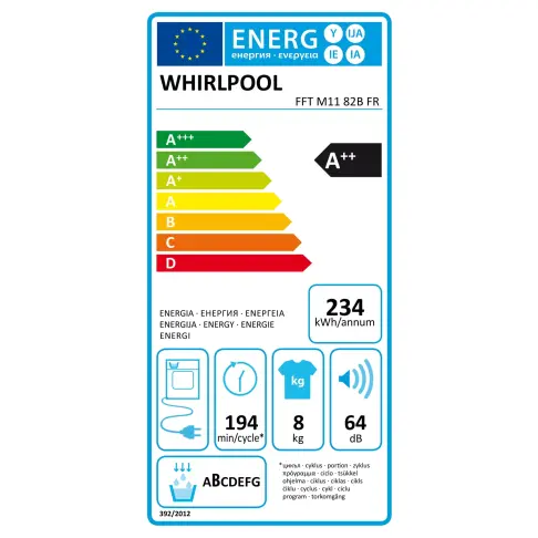 Sèche-linge frontal WHIRLPOOL FFTM1182BFR - 4